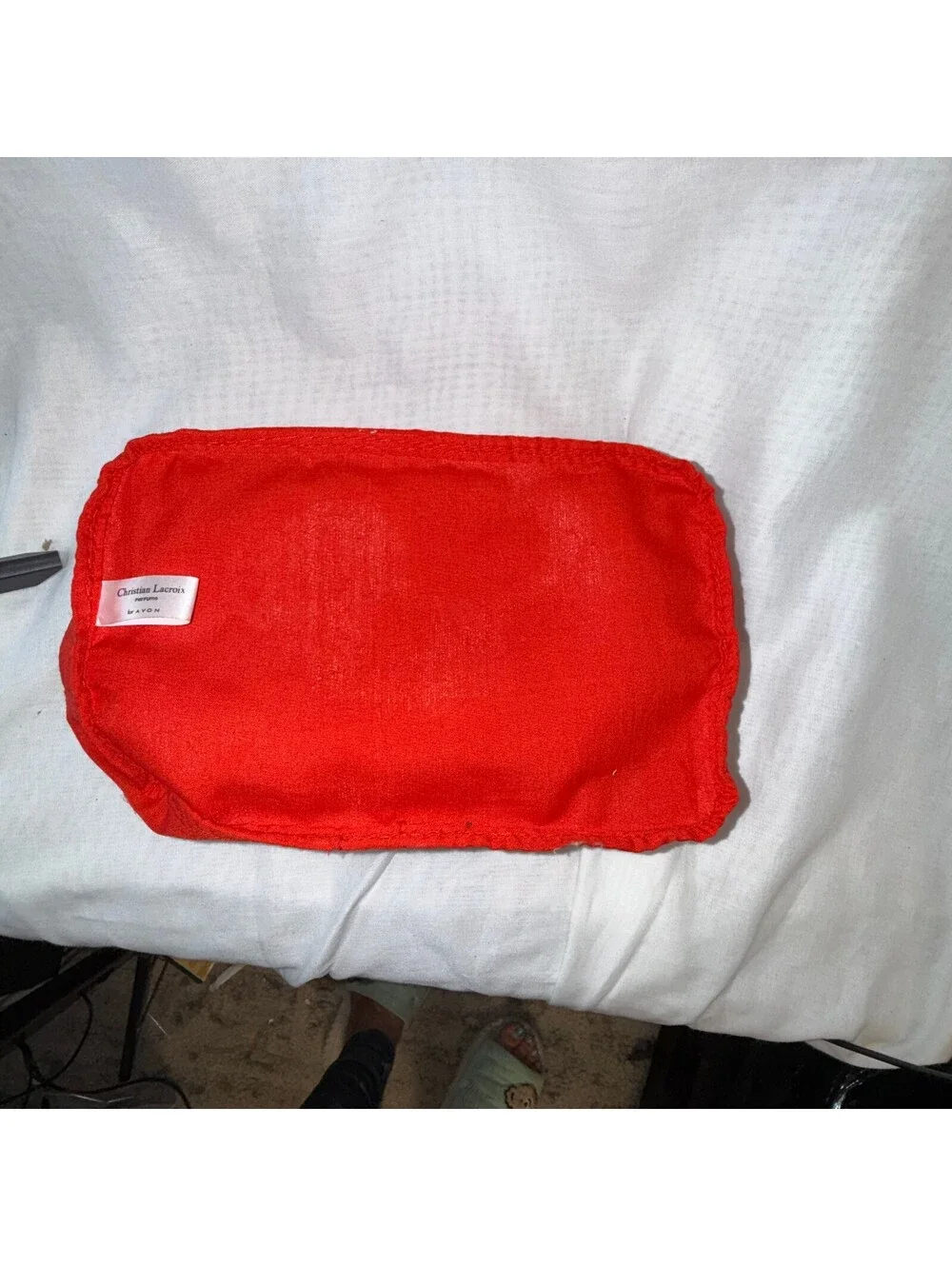 Christian Lacroix Rouge Avon Red Patent Cosmetic Makeup Bag 9x6x3 Vintage